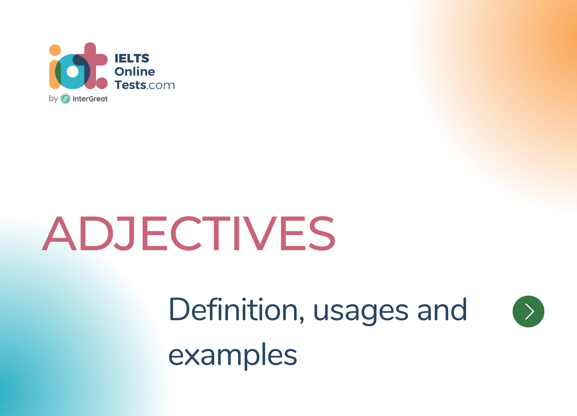 Tính từ (Adjectives) các định nghĩa và ví dụ