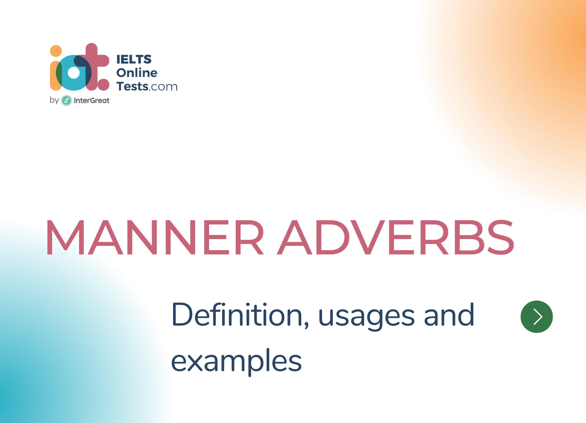 Manner adverbs