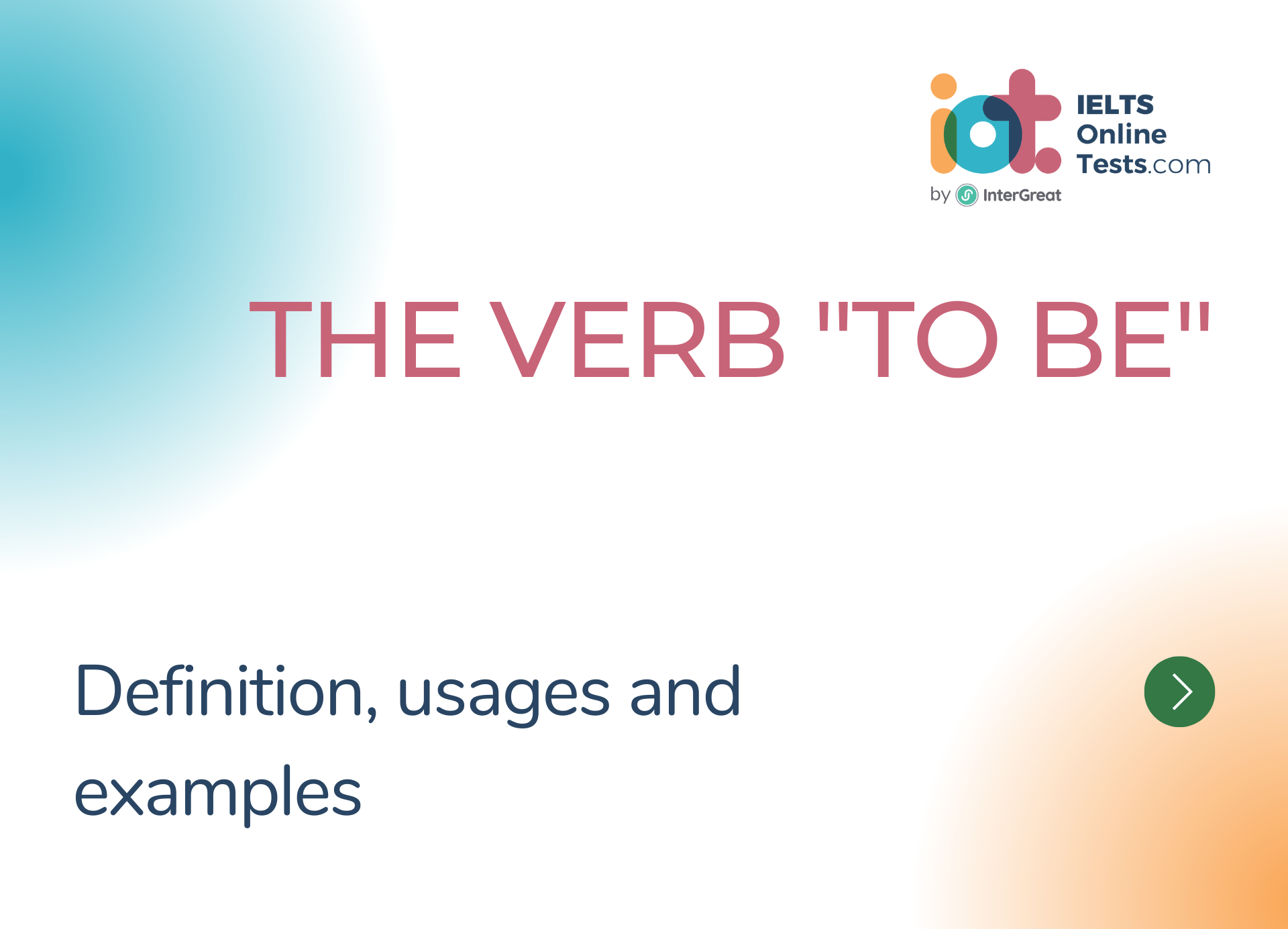 The verb "to be"