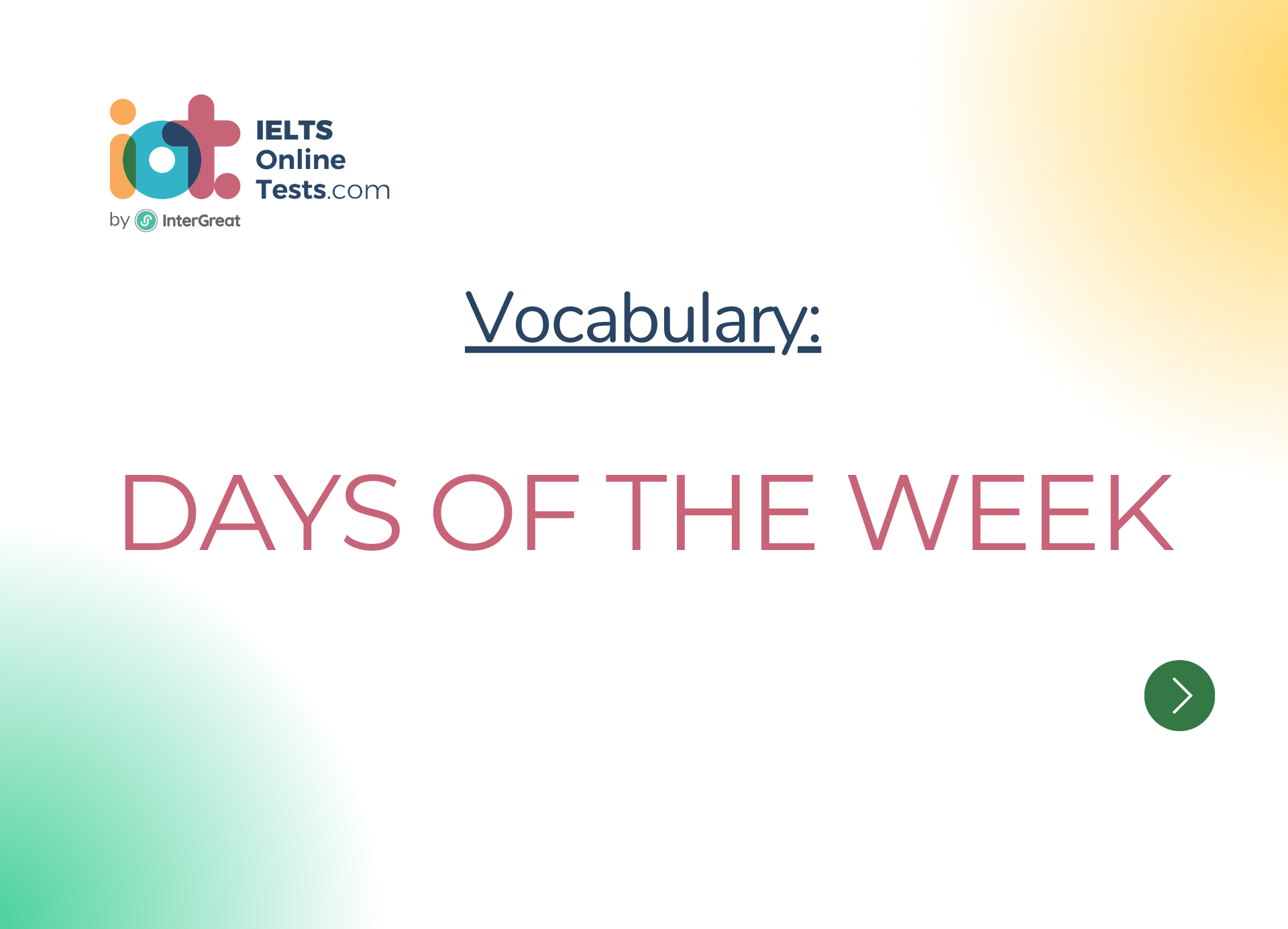 Days of the week