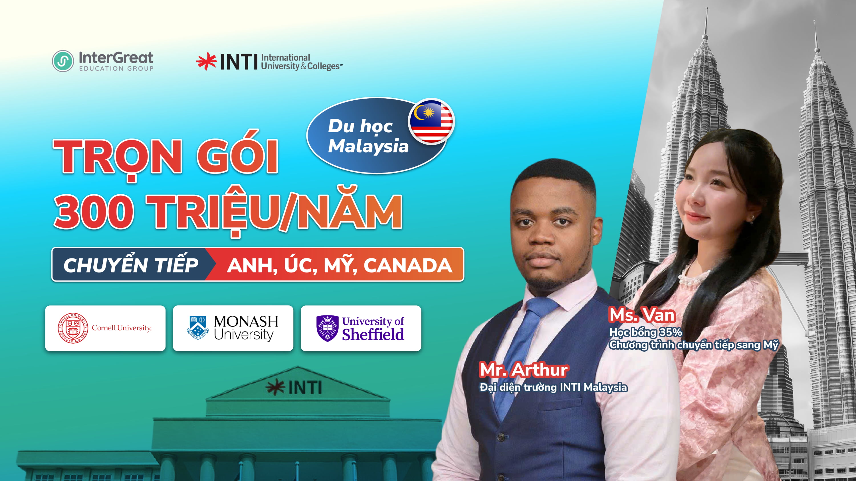Du học Malaysia: Trọn gói 300 triệu/năm - Chuyển tiếp Anh, Úc, Mỹ, Canada